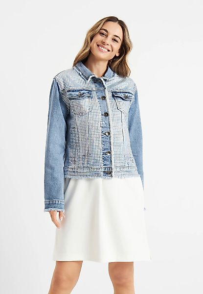 Frieda & Freddies Jeansjacke "Denim Jacket", in Metallic-Optik günstig online kaufen