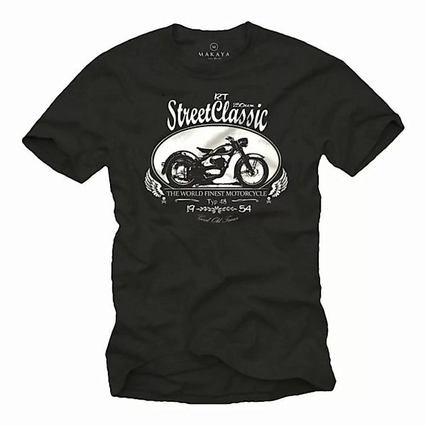 MAKAYA T-Shirt Herren Vintage Motorrad Oldtimer Biker Bekleidung Geschenke günstig online kaufen