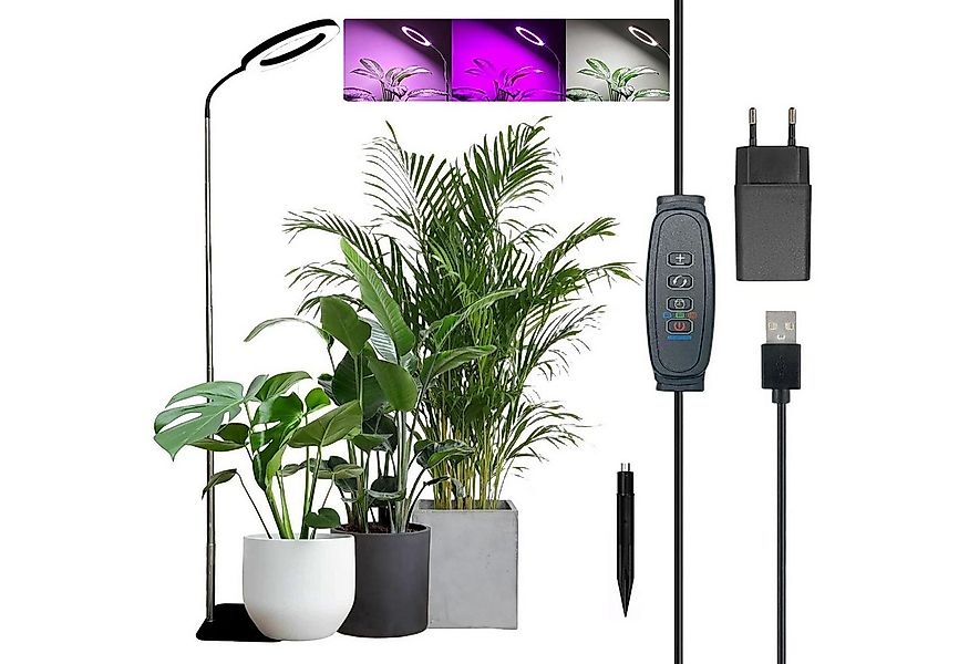 Rosnek Pflanzenlampe LED Vollspektrum mit 3 Lichtmodi, höhenverstellbar, Ti günstig online kaufen