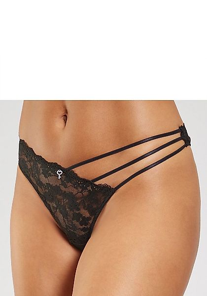 petite fleur gold String-Ouvert aus filigraner Spitze mit edlen Zierbändern günstig online kaufen