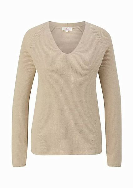 s.Oliver V-Ausschnitt-Pullover Basic (1-tlg) V-Ausschnitt, lamgarm günstig online kaufen