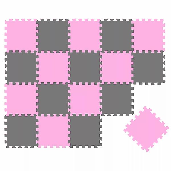 LittleTom Baby & Kinder Puzzlematte 30 x 30 cm 18 Stück Pink & Grau günstig online kaufen