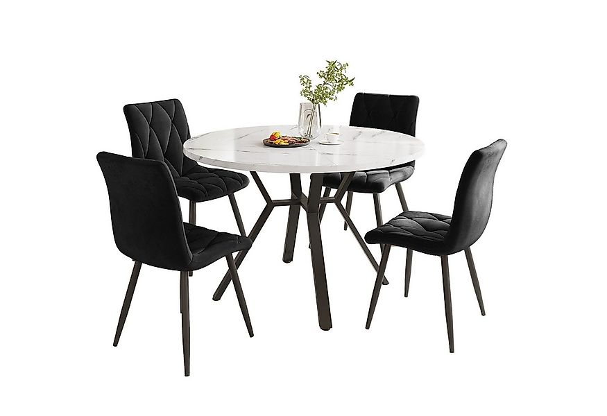 MODFU Essgruppe Sitzgruppe Set, (Esstisch- und Stuhlset, 5-tlg., 1 Tisch mi günstig online kaufen
