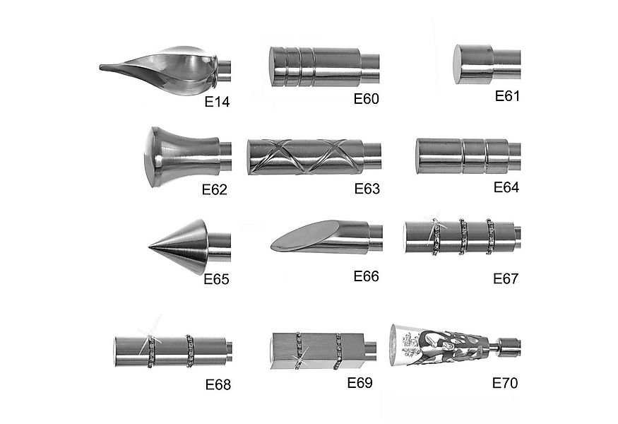 BASIT Gardinenstange Edelstahloptik 19mm mit Deckenträgern 120 cm E60, Ø 19 günstig online kaufen