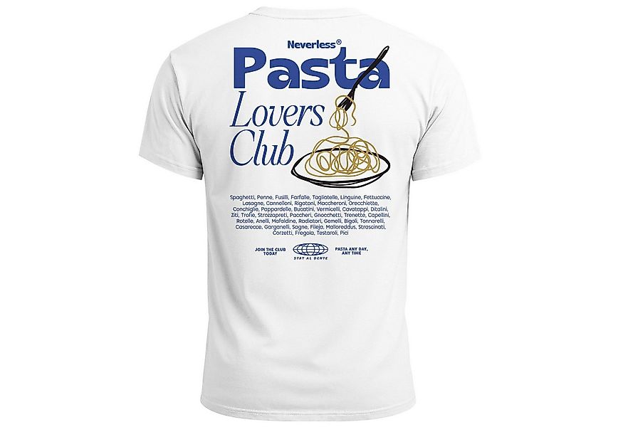Neverless Print-Shirt Herren T-Shirt Backprint Pasta Lovers Club Nudeln Ita günstig online kaufen