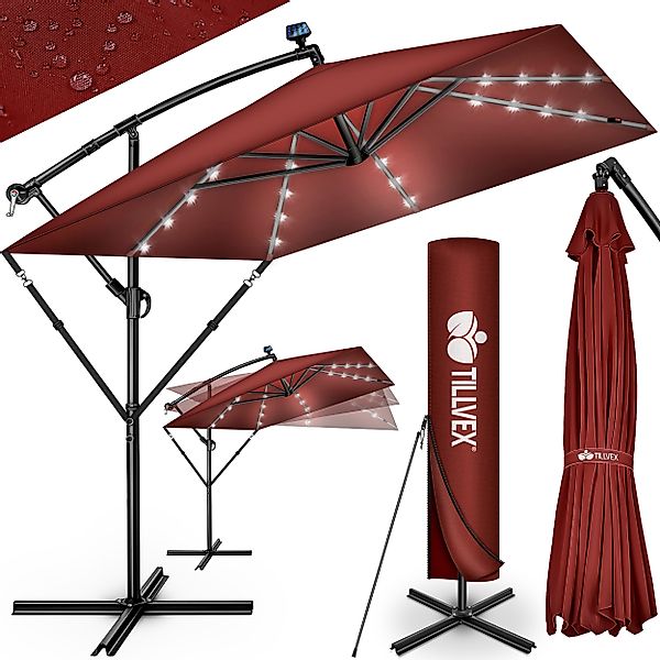 tillvex Sonnenschirm tillvex® Sonnenschirm LED Solar günstig online kaufen