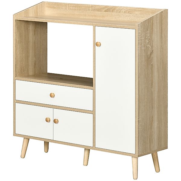 HOMCOM Küchenschrank für Mikrowelle mit 2 Schränken und Schublade, 90x30x94 günstig online kaufen