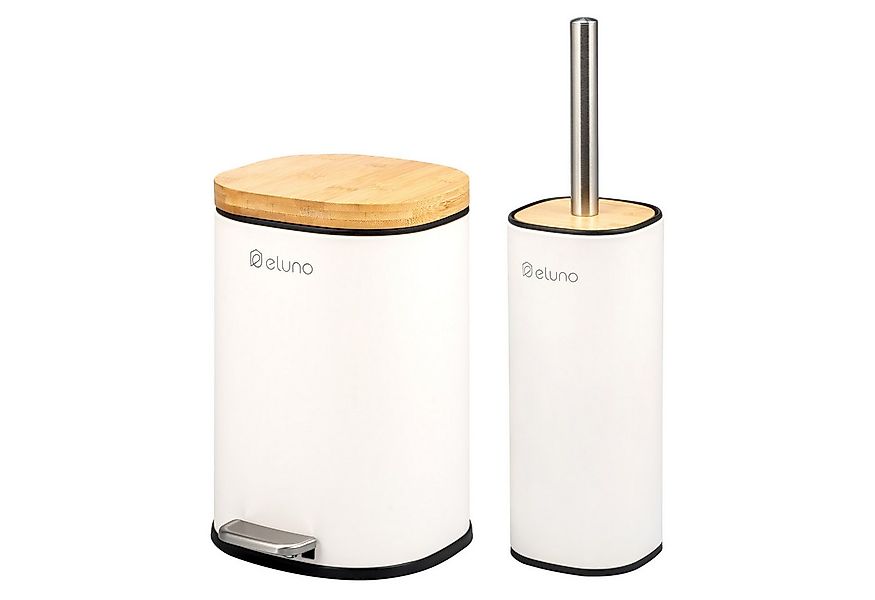 eluno Badaccessoire-Set Badezimmerset aus Metall und Bambus, 2 tlg. günstig online kaufen