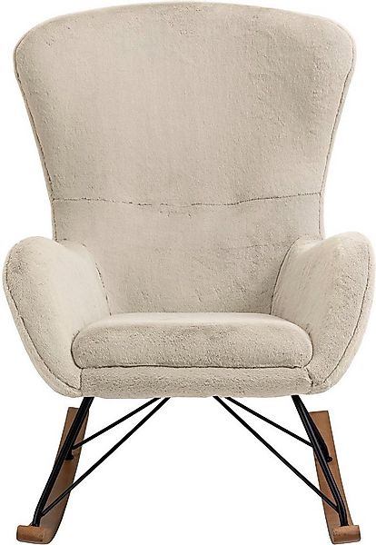 SalesFever Schaukelstuhl Komfortabl und im Vintage-Stil, in Lammfelloptik günstig online kaufen