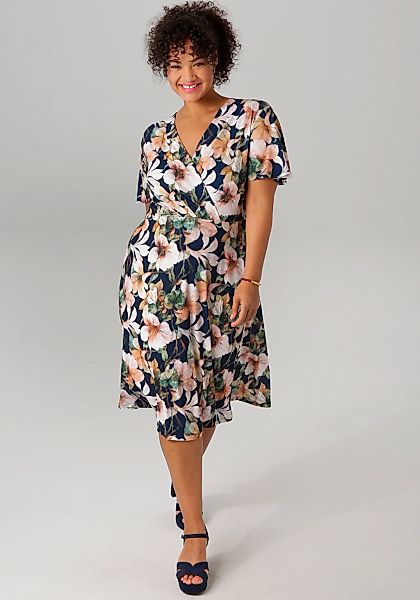 Aniston PLUS Jerseykleid, mit V-Ausschnitt in Wickeloptik günstig online kaufen