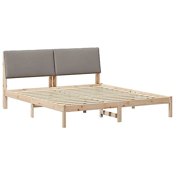 vidaXL Bettgestell Braun und Taupe 200 x 200 cm Massivholz Kiefer 3394361 günstig online kaufen