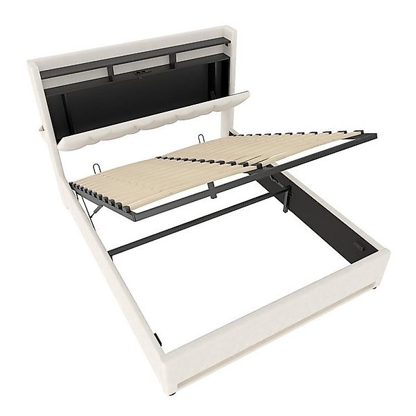 KLAM HOME Polsterbett 140x200 & 160x200 cm mit Lattenrost und weichem Bezug günstig online kaufen