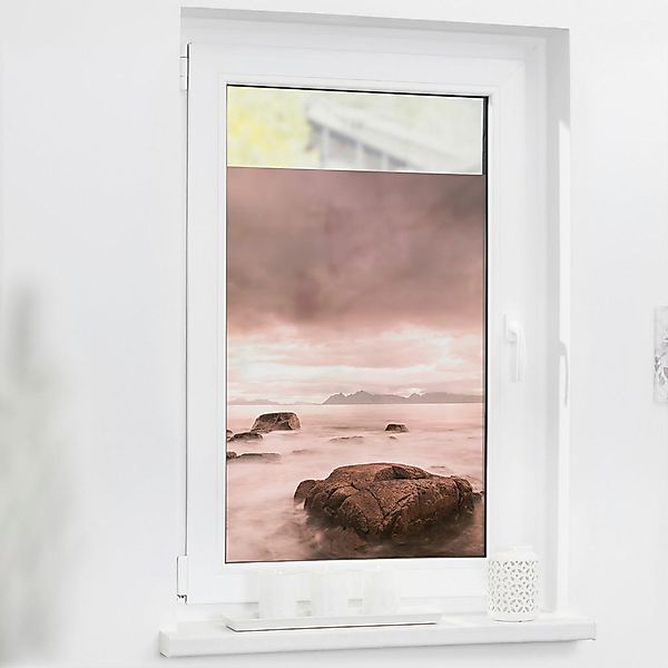 LICHTBLICK Fensterfolie Stone Meer Stone rot B/L: ca. 100x180 cm günstig online kaufen