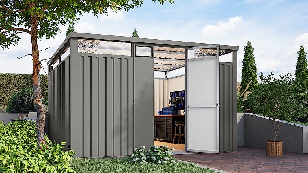 Karibu Gartenhaus ""Østen 3,5"" pulverbeschichtetes Trapezblech, Rahmen aus günstig online kaufen
