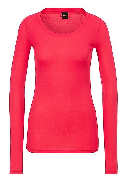 BOSS ORANGE Langarmshirt Elayer Premium Damenmode mit tiefem Ausschnitt günstig online kaufen