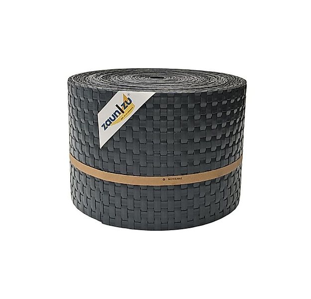 zaunzu Sichtschutzstreifen Rattan PE für Doppelstabmatten Anthrazit 26m, (1 günstig online kaufen
