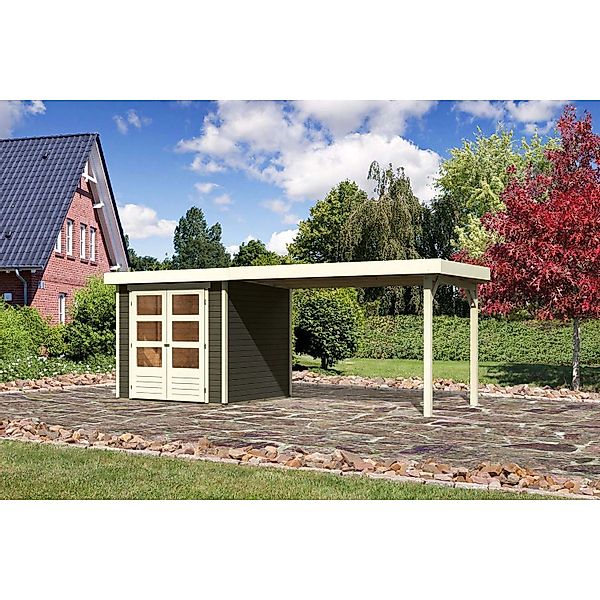 Karibu Holz-Gartenhaus Boras Terragrau Flachdach Lackiert 209 cm x 213 cm günstig online kaufen