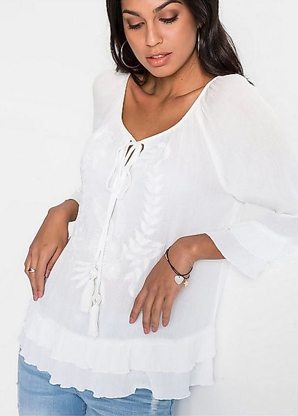 bonprix Tunika (1-tlg) A-Linien-Passform, mit 3/4-Ärmeln, gleichfarbige Sti günstig online kaufen