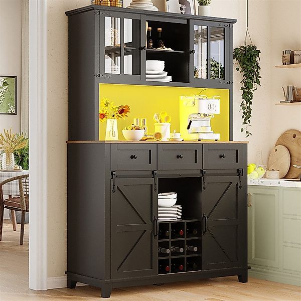 MODFU Hochschrank Multifunktionales,Sideboard (Küchenschrank mit LED-Beleuc günstig online kaufen