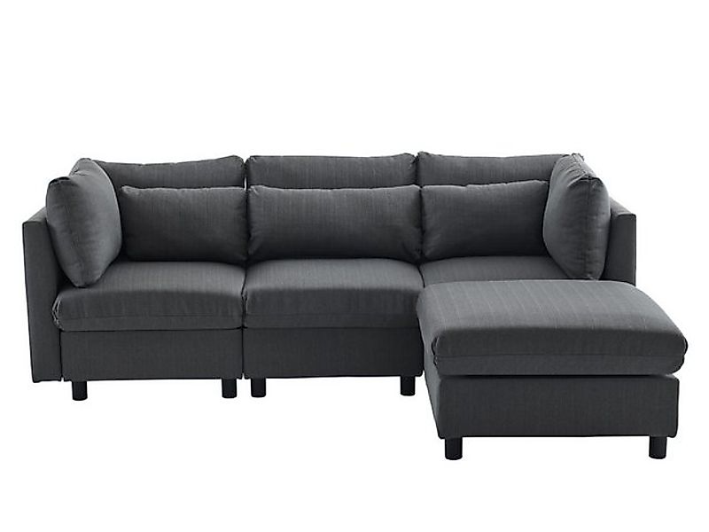 SeedWave Sofa L-förmiges 3-Sitzer-Sofa mit abnehmbare Fußhocker und Lendenk günstig online kaufen