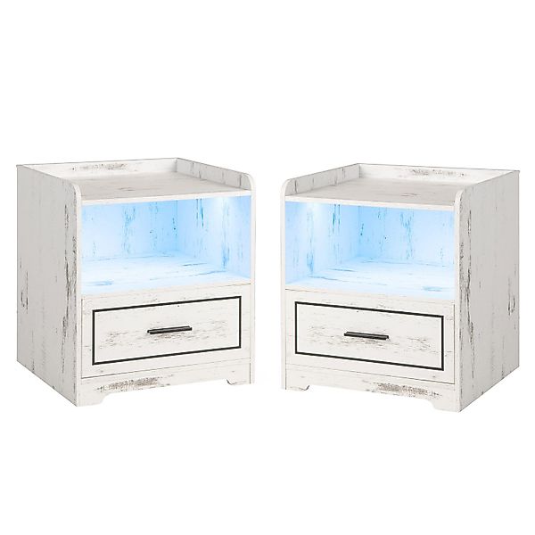COSTWAY Nachttisch (2-St), LED, 3 Farben, günstig online kaufen