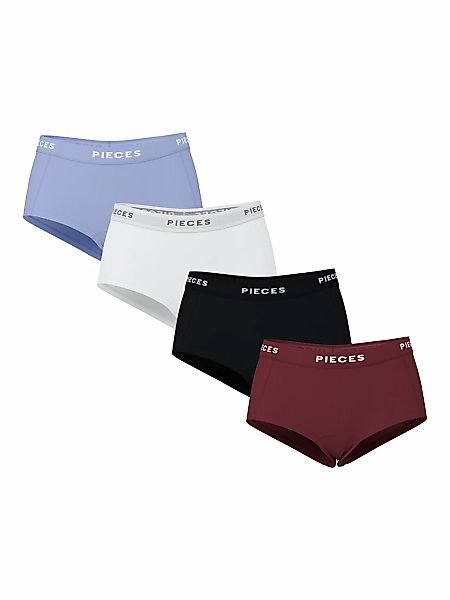 pieces Hipster "PCLOGO LADY 4 PACK SOLID NOOS BC" Packung, 4er-Pack, 4 Stk. günstig online kaufen