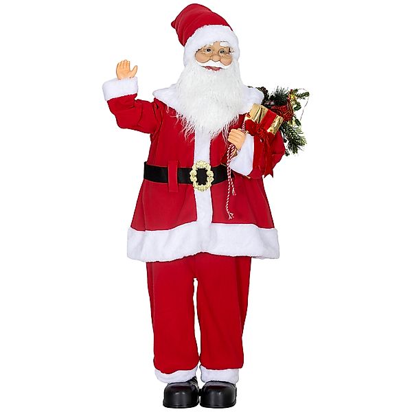 HOMCOM Weihnachtsmannfigur, stehender traditioneller roter Weihnachtsmann 1 günstig online kaufen