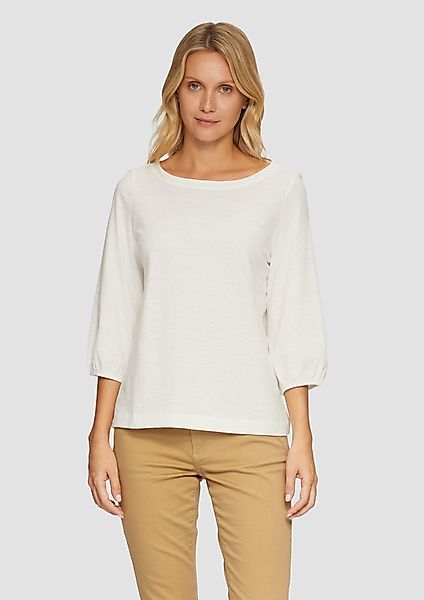 s.Oliver 3/4-Arm-Shirt Baumwollshirt mit U-Boot-Ausschnitt günstig online kaufen