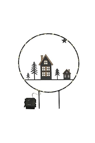 finehomegarden Dekofigur Ring Dekoring mit Timer Metall LED Gartenstecker A günstig online kaufen