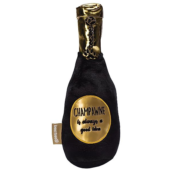 Beeztees Tierkuscheltier Hundespielzeug Champagnerflasche schwarz günstig online kaufen