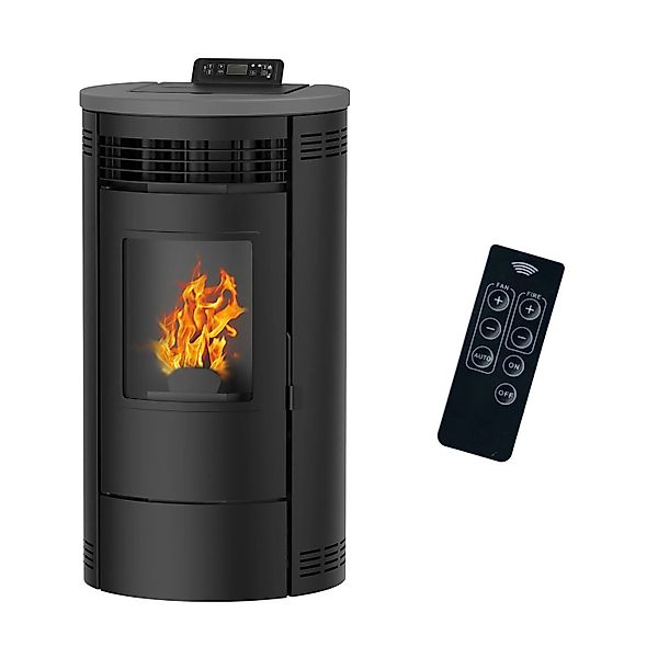 Sannover Luft-Pelletofen Flavia 15 kW Schwarz günstig online kaufen