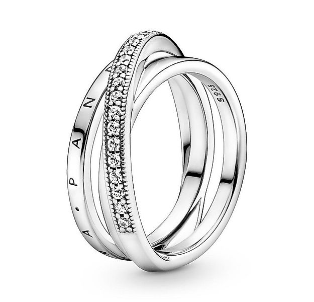 Pandora Fingerring 928er Silberring für Damen von PANDORA, dreifach gekreuz günstig online kaufen