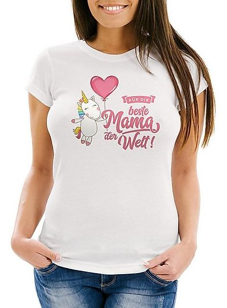 MoonWorks Print-Shirt Damen T-Shirt Einhorn Muttertag Beste Mama der Welt U günstig online kaufen