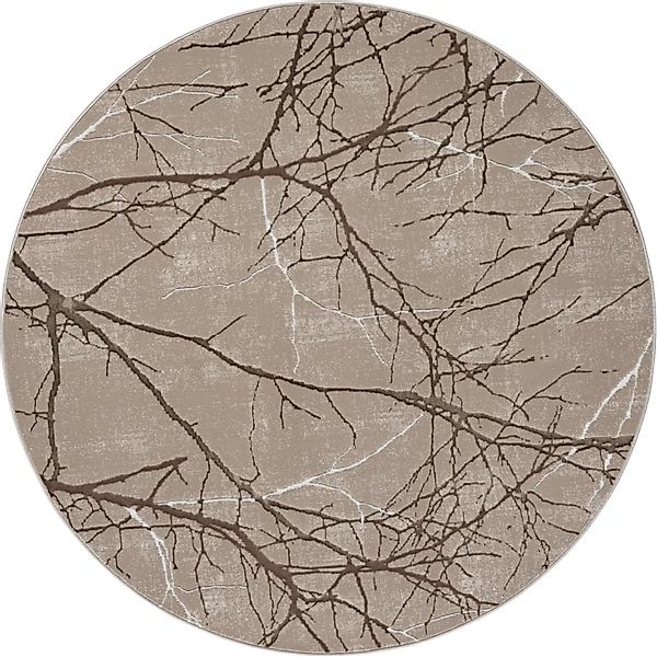 Floornovo Kurzflor Teppich Nr. 137 Rund Blattmuster Durchmesser 200 cm günstig online kaufen