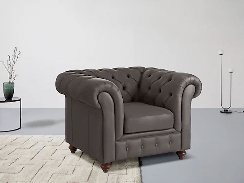 Home affaire Sessel "Chesterfield B/T/H: 105/69/74 cm" mit hochwertiger Kno günstig online kaufen