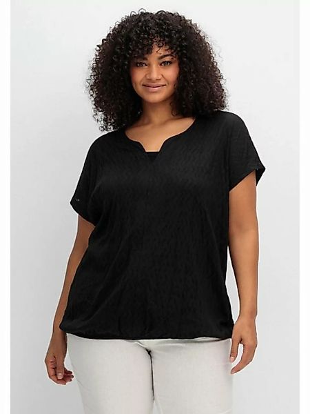 Sheego T-Shirt Große Größen mit transparentem Ausbrennermuster günstig online kaufen