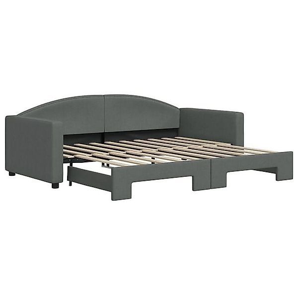 vidaXL Bett, Tagesbett Ausziehbar Dunkelgrau 90x190 cm Stoff günstig online kaufen