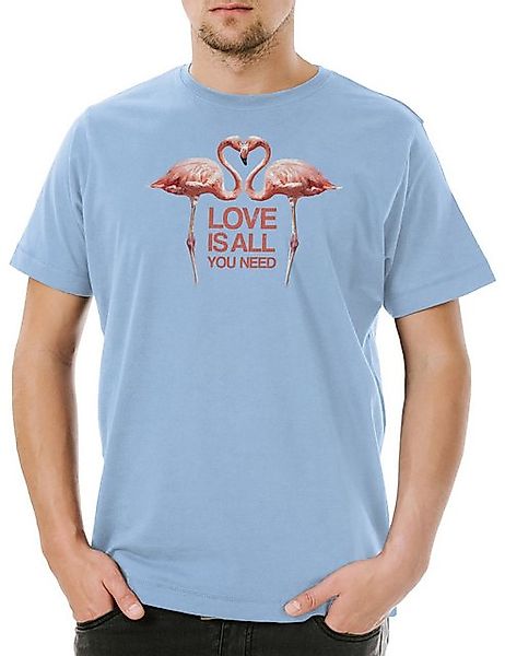 Urban Backwoods Print-Shirt Love Is All You Need Flamingos Herren T-Shirt F günstig online kaufen