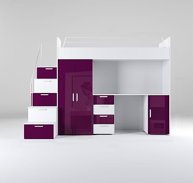 Luxusbetten24 Hochbett Kinderhochbett Dream mit Schreibtisch, günstig online kaufen