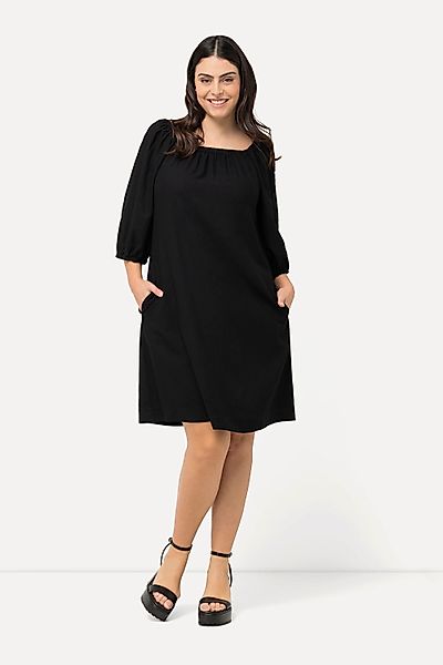 Ulla Popken Midikleid Midikleid Leinenmix A-Linie günstig online kaufen