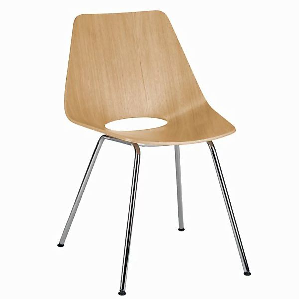 THONET S 661 Stahlrohrstuhl | Edelholz Eiche | Gestell chrom günstig online kaufen