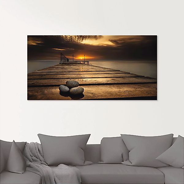 Artland Glasbild "Sonnenaufgang am Schwarzen Meer" Sonnenaufgang & -unterga günstig online kaufen