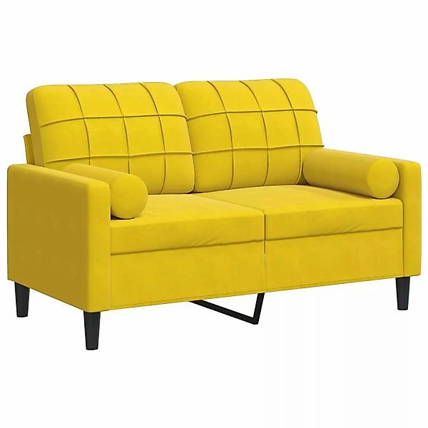 vidaXL 2-Sitzer-Sofa mit Zierkissen Gelb 120 cm Samt 2150044 günstig online kaufen