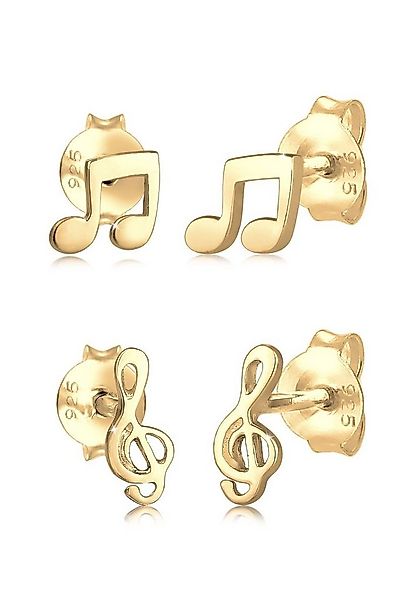Elli Paar Ohrstecker 2er Paar Notenschlüssel Note Musik 925 Silber, Note günstig online kaufen