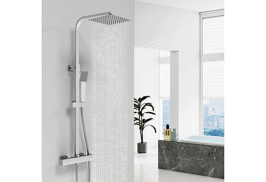 Aica Sanitär Duschsystem AICA 38°C Thermostat-Duschset mit Regendusche & Ha günstig online kaufen