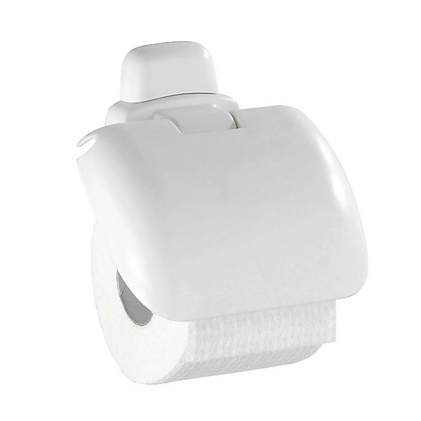 Wenko Toilettenpapierhalter Pure Kunststoff Weiß mit Deckel günstig online kaufen