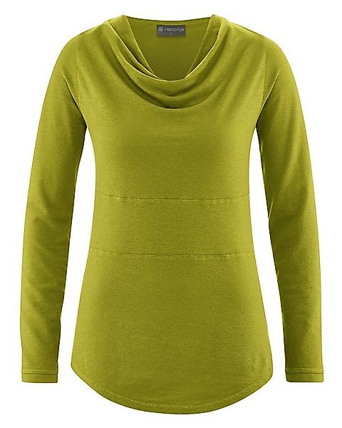 HempAge Langarmshirt DH250 Langarmshirt mit Wasserfallkragen günstig online kaufen