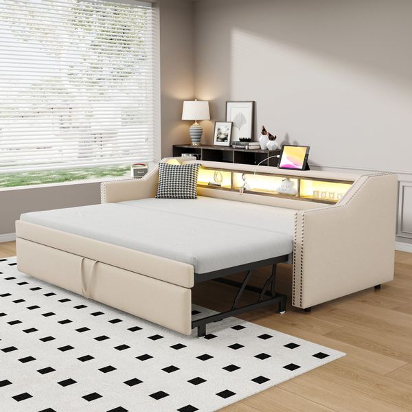 Flieks Daybett, Ausziehbares Polsterbett 90/180x190cm mit günstig online kaufen