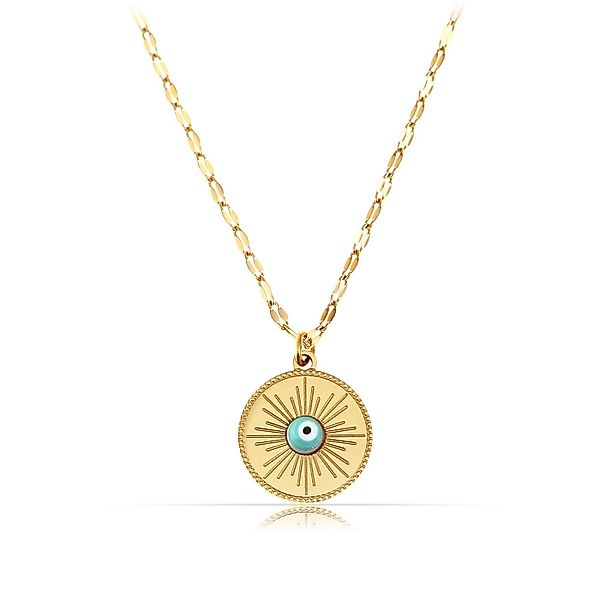 Made by Nami Charm-Kette Damen Halskette gold Sonnenanhänger Evil Eye verst günstig online kaufen