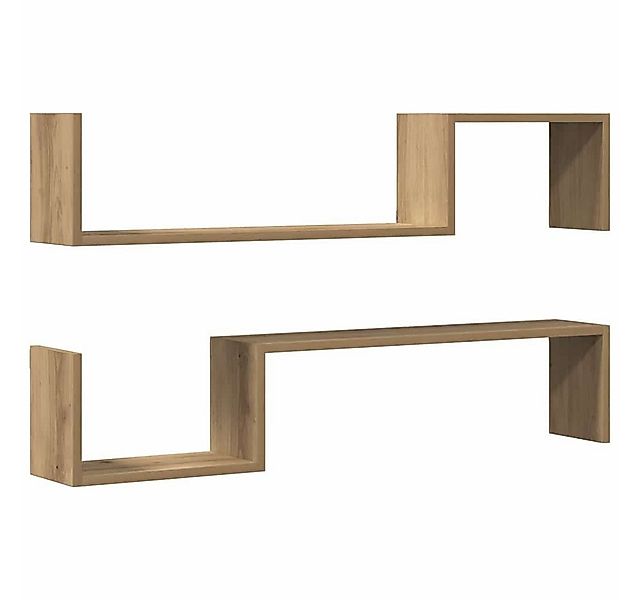 vidaXL Regal Wandregale 2 Stk. Artisan-Eiche 100x15x20 cm Holzwerkstoff, 2- günstig online kaufen